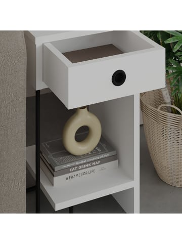 Evila Stolik nocny w kolorze białym - 32 x 61 x 30 cm