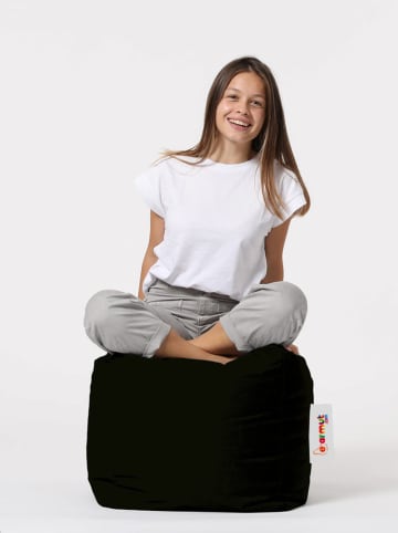 Evila Pouf in Schwarz - (H)45 x Ø 45 cm