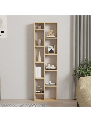 Evila Bücherregal "Tomi" in Hellbraun - (B)45 x (H)150 x (T)20 cm