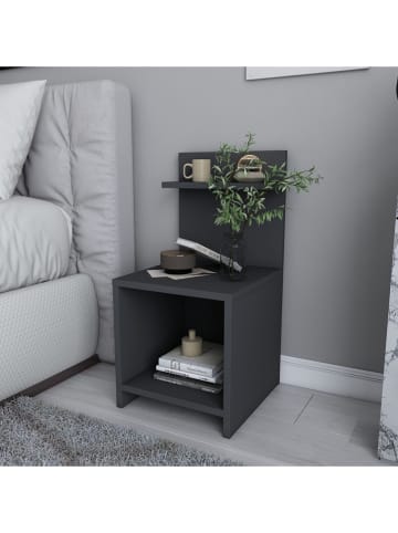 Evila Nachtkastje "Ullman" antraciet - (B)35,6 x (H)72 x (D)37,4 cm