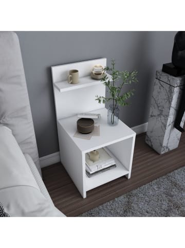 Evila Nachttisch "Ullman" in Weiß - (B)35,6 x (H)72 x (T)37,4 cm