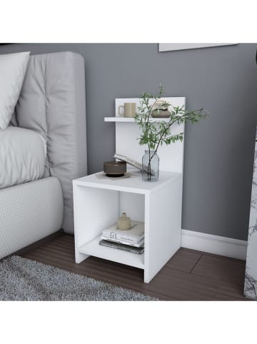 Evila Nachtkastje "Ullman" wit - (B)35,6 x (H)72 x (D)37,4 cm