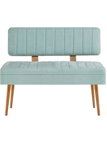 Evila Zitbank walnootkleurig/turquoise - (B)110 x (H)85 x (D)40 cm