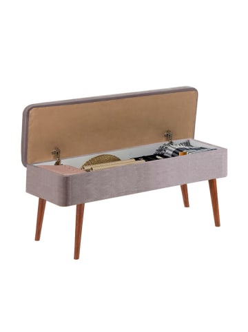 Evila Bank met opbergruimte "Vina" grijs - (B)90 x (H)40 x (D)39 cm