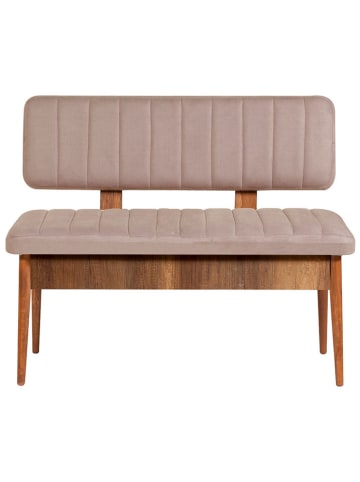 Evila Zitbank "Vina" bruin/beige - (B)110 x (H)85 x (D)40 cm