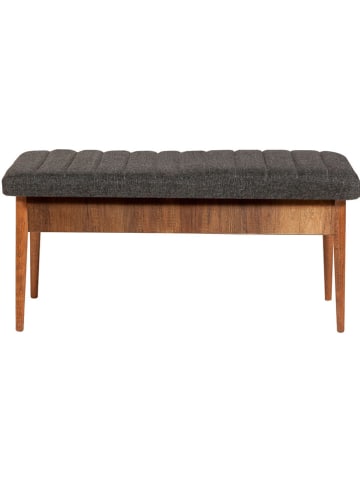 Evila Aufbewahrungsbank "Vina" in Anthrazit/ Braun - (B)110 x (H)48 x (T)40 cm