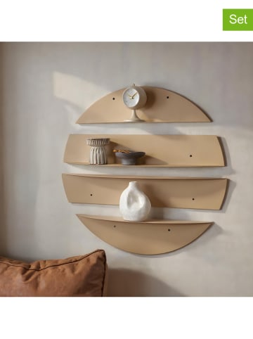 Evila 4er-Set: Wandregale in Taupe - Ø 76 cm 