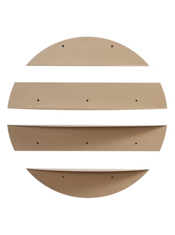 Evila 4-delige set: wandmeubels taupe - Ø 76 cm