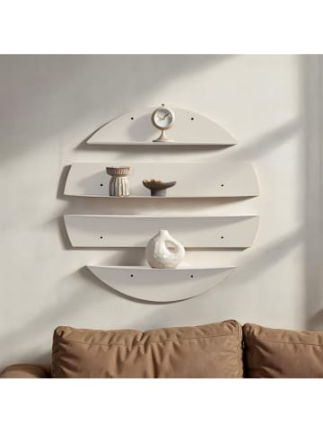 Evila 4-delige set: wandmeubels beige - Ø 76 cm