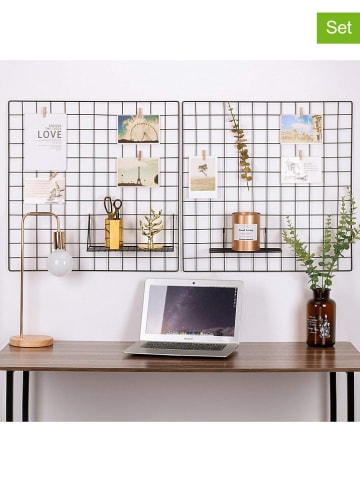 Evila 2-delige set: memoboards zwart - (B)60 x (H)60 x (D)3 cm