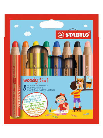 STABILO Kleurpotloden "STABILO Woody 3in1" - 8 stuks