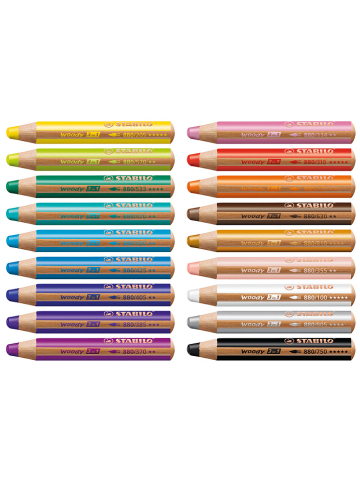 STABILO XXL-kleurpotloden "STABILO Woody 3-in-1 - Arty" - 18 stuks