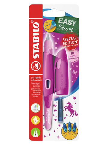 STABILO Pióro szkolne "STABILO EASYbirdy 3D DreamWorld - Feder A" w kolorze różowym