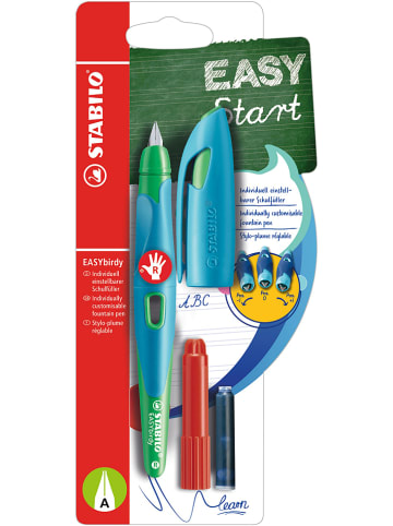 STABILO Schrijfleer-vulpen "Easy birdy" - veer A - rechtshandigen - groen/turquoise