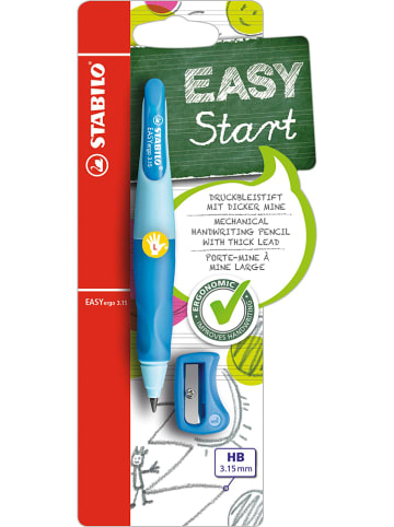 STABILO Mechanisch potlood "EASYergo" met puntenslijper - linkshandig blauw/lichtblauw