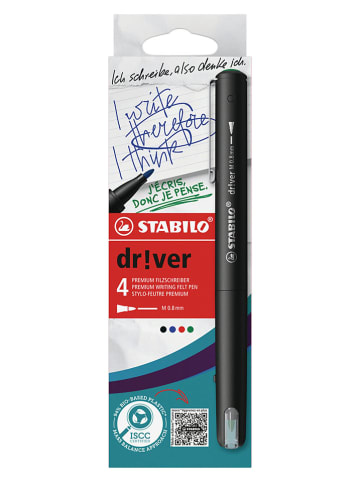STABILO Premium viltstiften “STABILO dr!ver” - 4 stuks