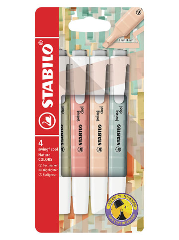 STABILO Textmarker "STABILO swing cool NatureCOLORS" - 4 Stück