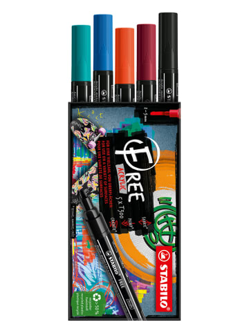 STABILO Permanentmarker "STABILO FREE Acrylic Urban" - 5-pack