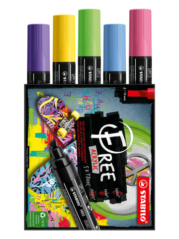STABILO Permanentmarker "STABILO FREE Acrylic Seaside" - 5-pack