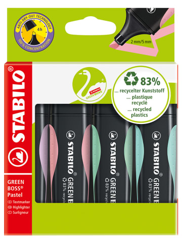 STABILO Textmarker "STABILO GREEN BOSS Pastel" - 4 Stück