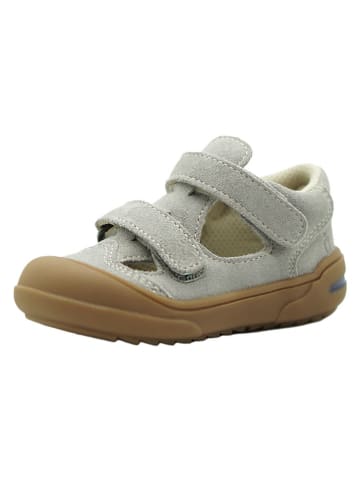 lamino Leren enkelsandalen grijs