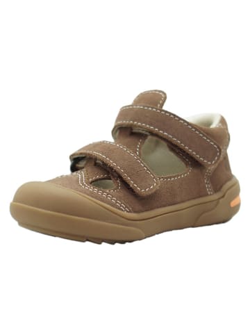 lamino Leren enkelsandalen lichtbruin