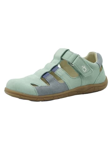 lamino Leren barefootenkelsandalen groen