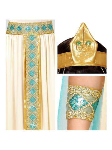 Carnival Party 6-częściowy kostium "Cleopatra" w kolorze turkusowo-kremowym