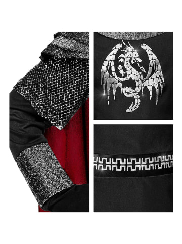 Carnival Party Kostüm "Dunkler Ritter" in Rot/ Schwarz