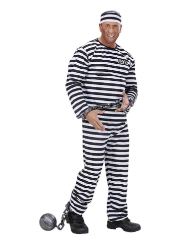 Carnival Party 3-delig kostuum "Gevangene" zwart/wit