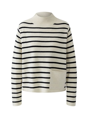 Oui Pullover in Creme/ Schwarz