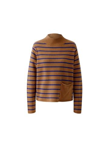 Oui Pullover in Camel/ Blau