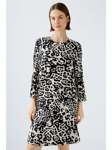 Oui Kleid in Creme/ Schwarz