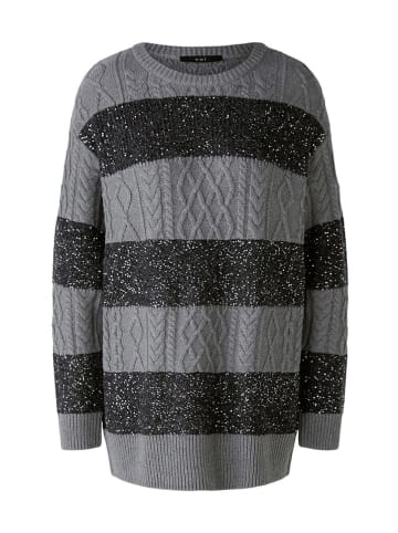 Oui Pullover in Grau/ Silber