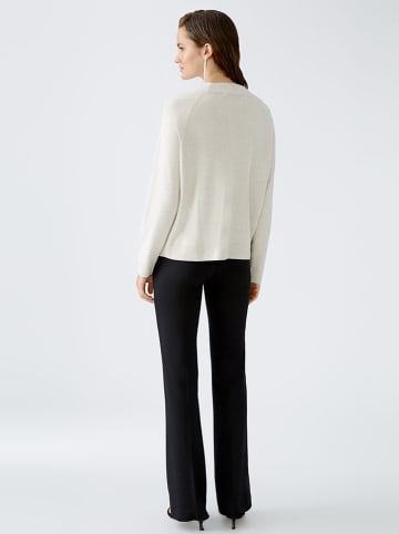 Oui Pullover in Weiß/ Schwarz