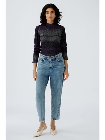 Oui Pullover in Lila/ Grau