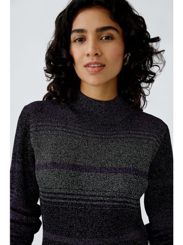 Oui Pullover in Lila/ Grau