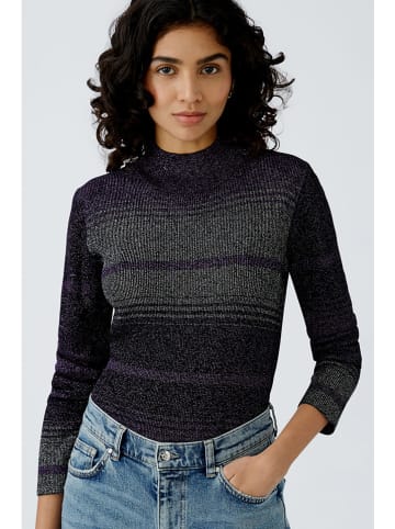 Oui Pullover in Lila/ Grau