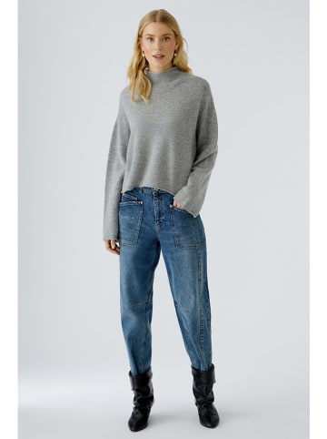 Oui Wollrollkragenpullover in Grau