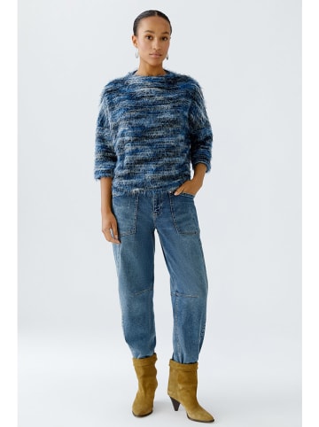 Oui Pullover in Blau/ Schwarz