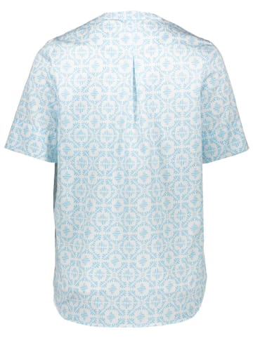 Eterna Bluse in Hellblau/ Weiß