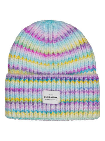 Zwillingsherz Mütze "Rainbow" in Beige