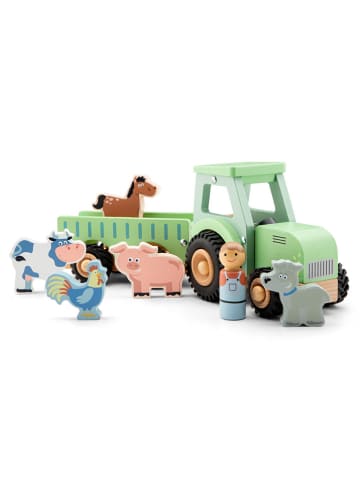 New Classic Toys Drewniany traktor z przyczepą - 18 m+