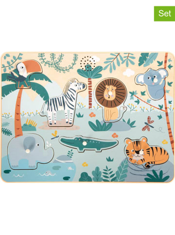 small foot 7-delige setpuzzel "Dierengeluiden Safari" - vanaf 12 maanden
