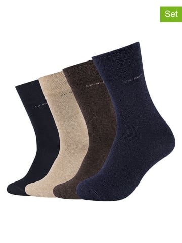 camano 4-delige set: sokken donkerblauw/donkerbruin/beige
