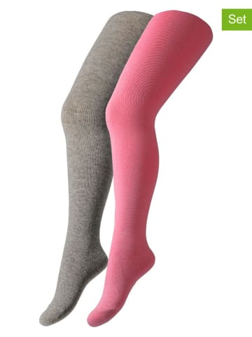 camano 2er-Set: Strumpfhosen in Rosa/ Grau