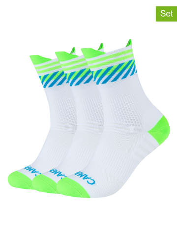 camano 3er-Set: Sportsocken in Weiß/ Grün