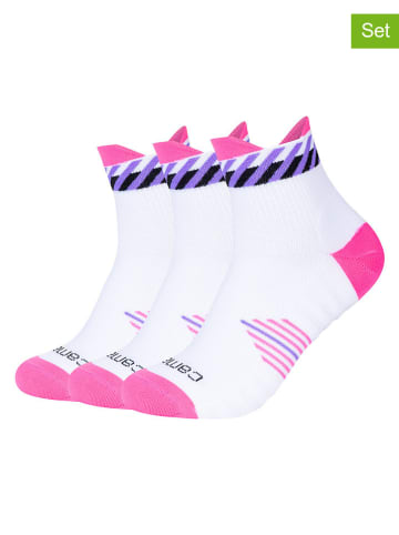 camano 3er-Set: Sportsocken in Weiß/ Pink