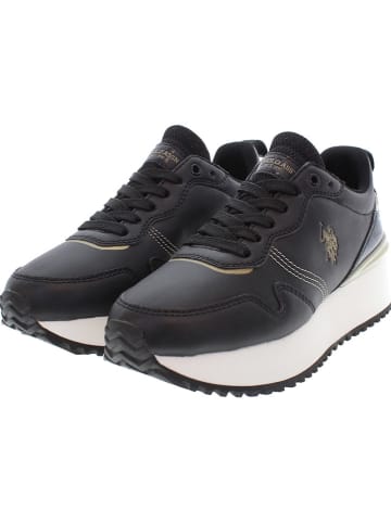 U.S. Polo Assn. Sleehaksneakers zwart/goudkleurig