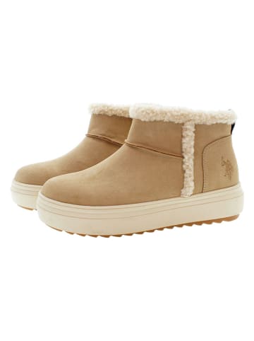 U.S. Polo Assn. Botki w kolorze beżowym